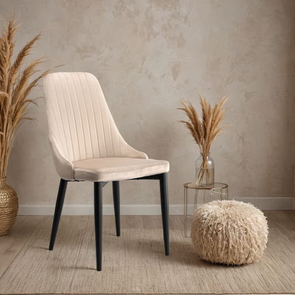 LORIENT VELVET beige fløjlsstol