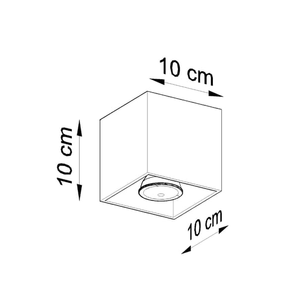 Loftlampe Quad 1 GU10 sort aluminium Sollux SL.0022