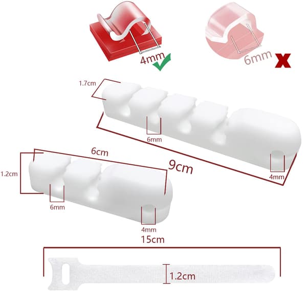 KABELORGANISATOR TIL KONTOR 3M VELCRO-HOLDER x10