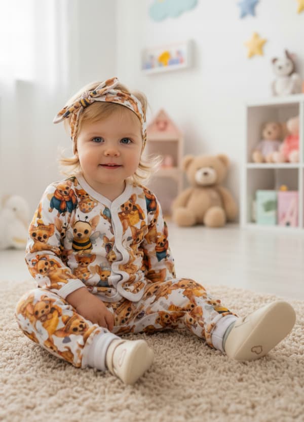 kaftan barnkaftan 98 skjorta knäppt långärmad valpar