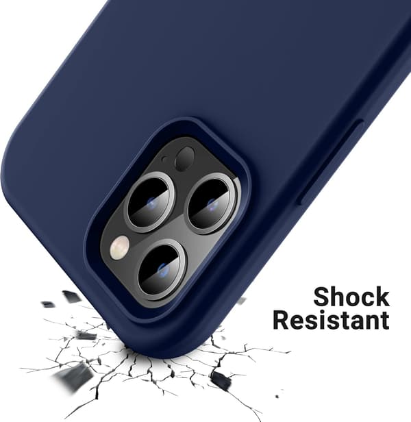 ETUI TIL APPLE IPHONE 12 PRO MAX SILIKONE MARINEBLÅ MED MIKROFIBER