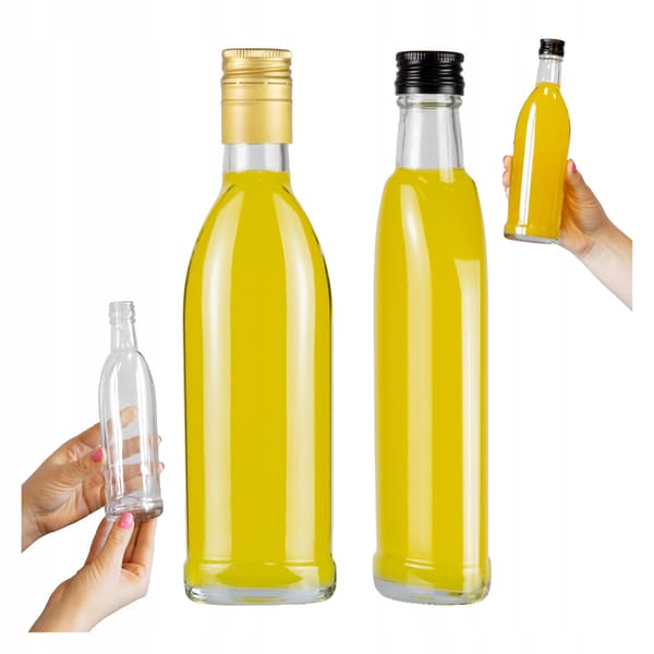 5x Iskra glasflaskor 250ml flaska för alkohol, juice, vin, likörer set