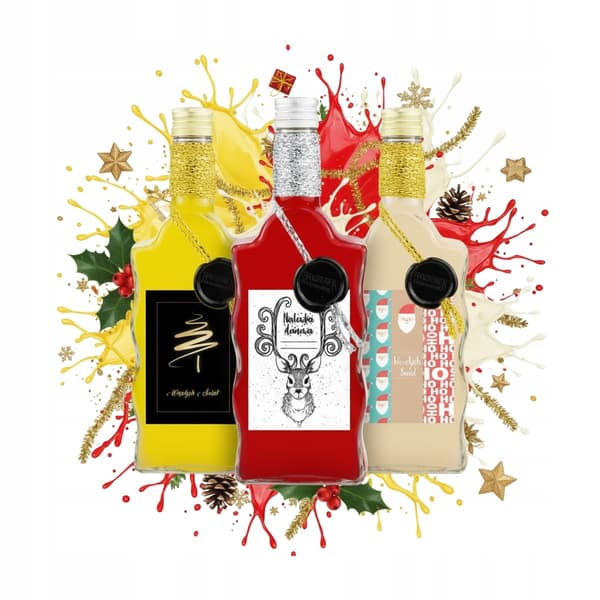 5x julklappsflaskor OZDONA WAVE 500ml för vintinkturer SET