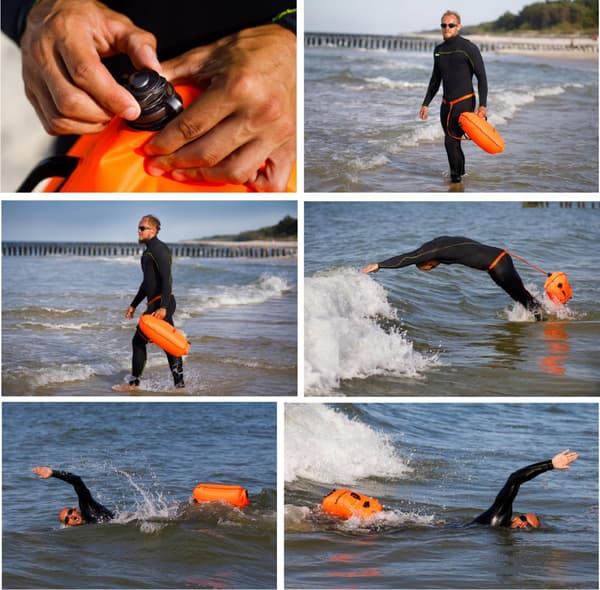 Safe4sport MasterSwimmer uppblåsbar säkerhetsboj + Torrficka