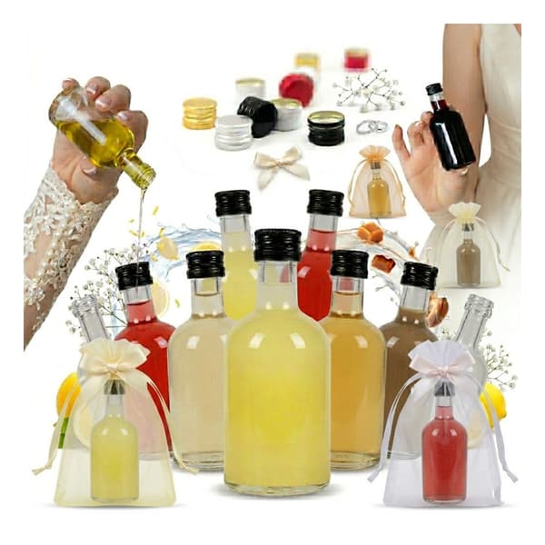 10x TADEK glasflaskor 50ml bröllopsflaska tack 10 st