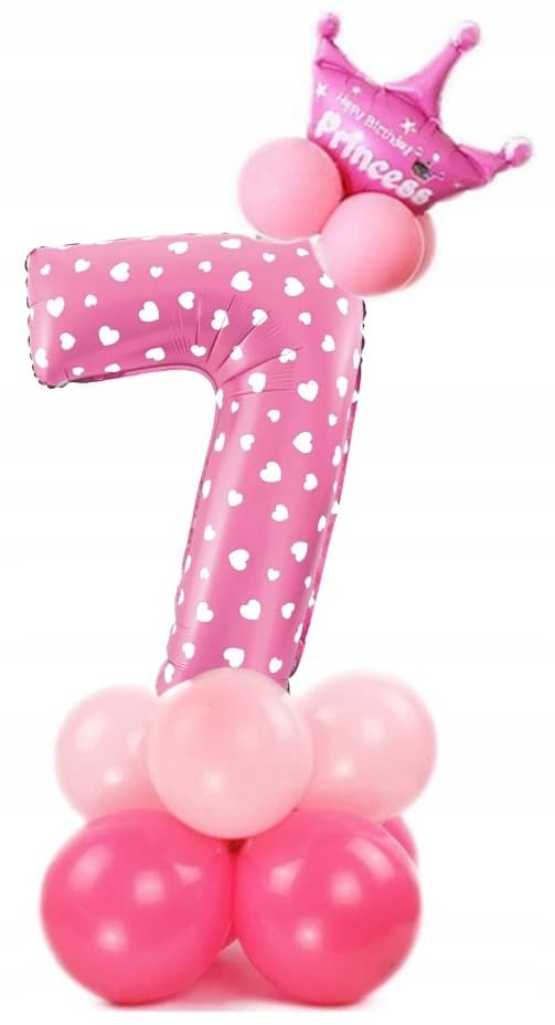 Set med rosa ballonger nummer 7, 1 set