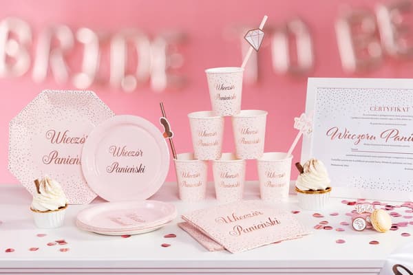 Pink papkrus til polterabend 220ml x6