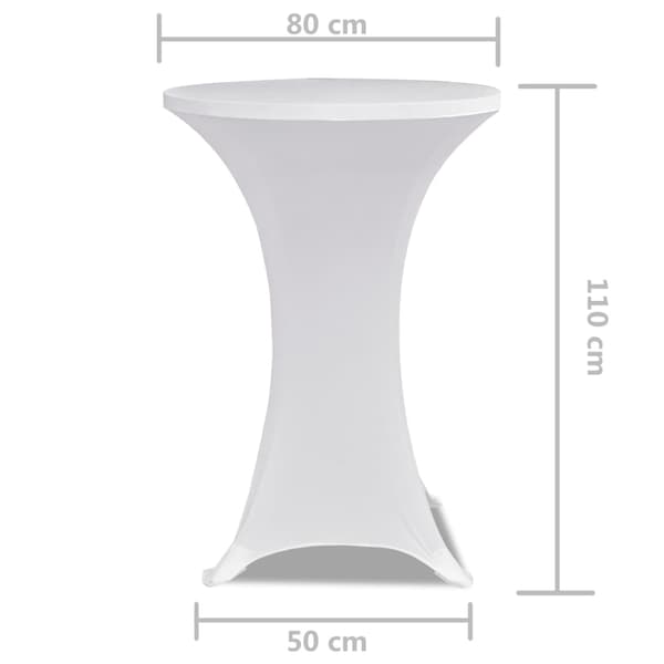 vidaXL dug til barbord Ø 80 cm, hvid, elastisk, 2 stk.