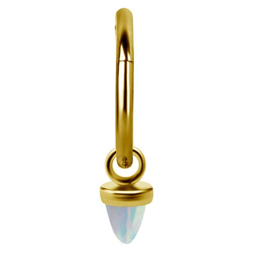 Berlock - öga med vit opal - guld - D-057