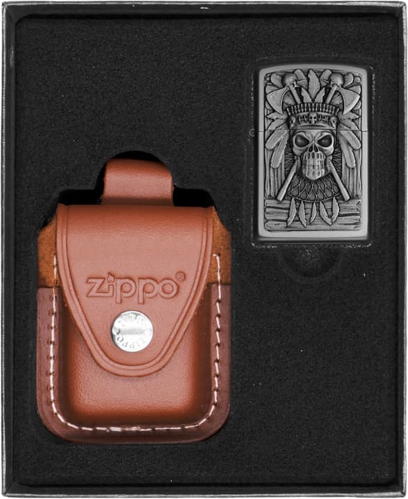Zippo sæt indisk kranie lighter gave nr. 2