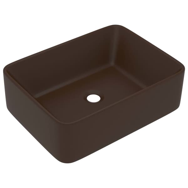 vidaXL luksushåndvask mat mørkebrun 41x30x12 cm keramik