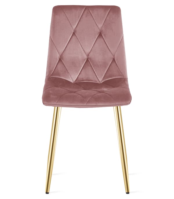 LIBRA stol - pink velour / guldben x 4