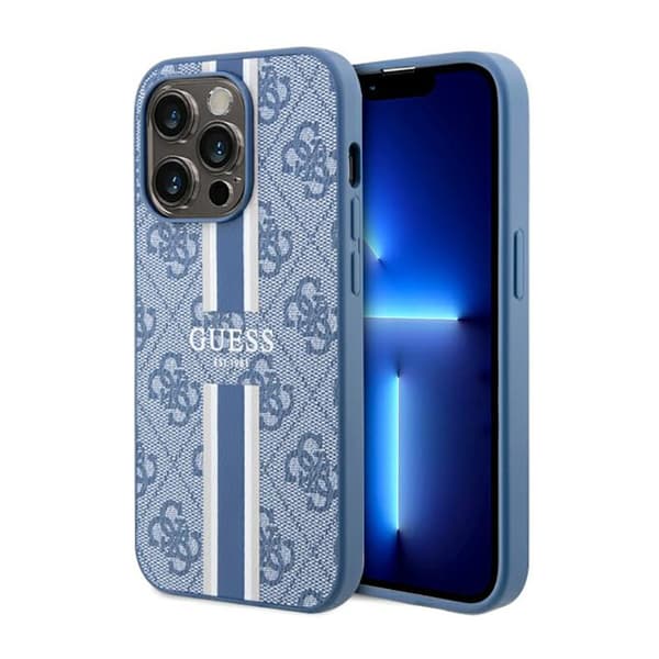 Guess 4G Printed Stripes MagSafe - iPhone 14 Pro cover (blå)