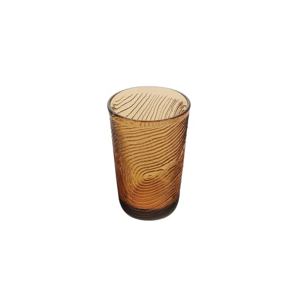 GLAS FÖR VATTEN, GRINKS, JUICE 300ml, TRÄSKIVOR MÖNSTER ARBRE BRUN