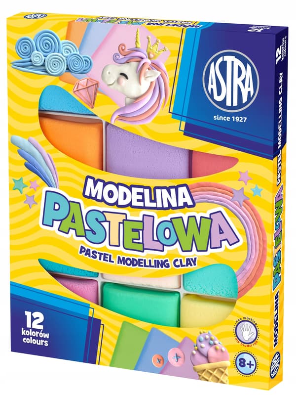 Pastel modellervoks 12 farver