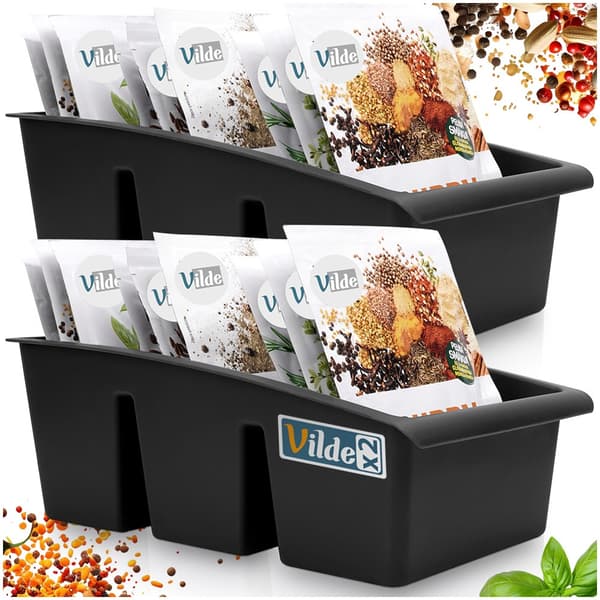 Krydderiorganizer sort 25x15x9 cm 2 stk.