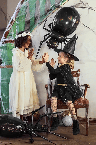Musta Halloween Hämähäkki Folioilmapallo 60x101cm