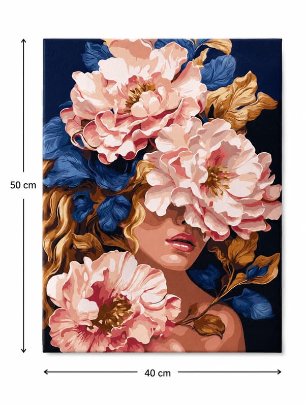 MÅLNING MED SIFFROR MED RAM Tavlor för målning - Blomsterberlock 40x50 cm