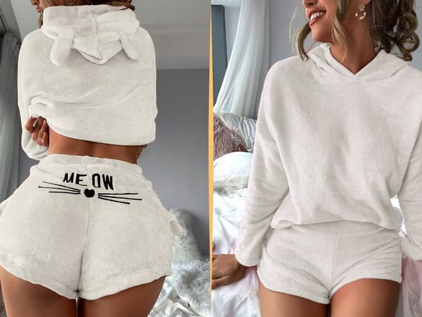 Beige yöpuku kompletti L (40)
