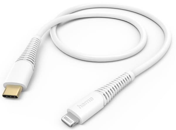 Kabel HAMA Laddande/data Flexible USB-C - Lightning C94 1.5m Vit