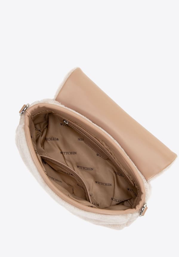 Wittchen Dame Messenger-taske med Pels, Creme, Creme Polyester