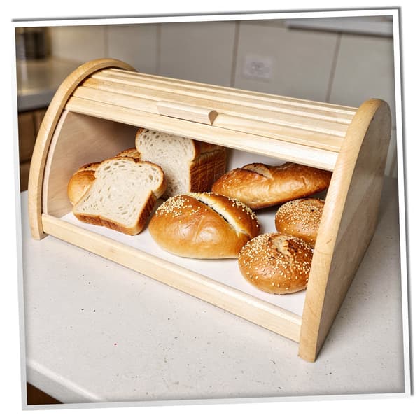 Stor naturlig trä brödbox