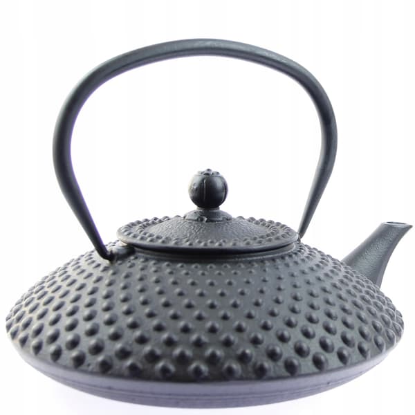 Støbejernskedel 1,25L sort infuser med si til te og krydderurter