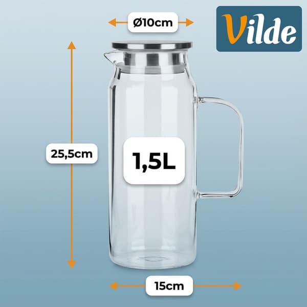 Glaskanna med lock 1,5 l