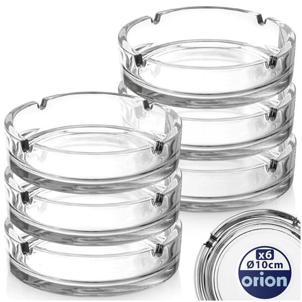 Glasaskfat rundt 10 cm 6 st