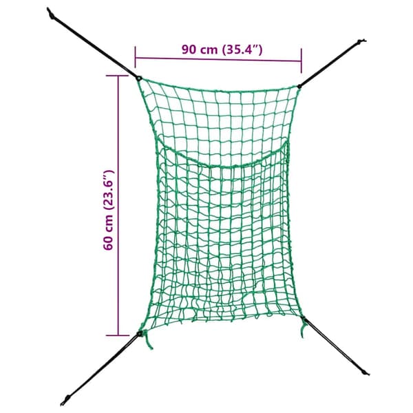 vidaXL Hönät, 2 st, Rektangulära, Grön, 90x60 cm, PP