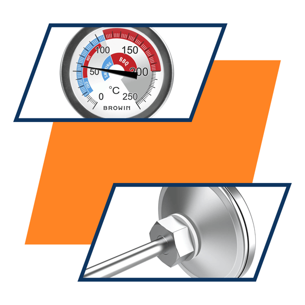 Røger- og grilltermometer 0-250°C