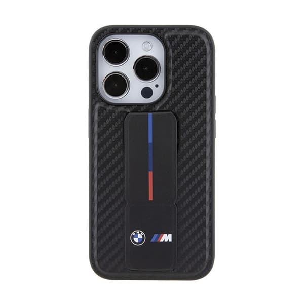 BMW Grip Stand Smooth & Carbon - iPhone 15 Pro cover (sort)