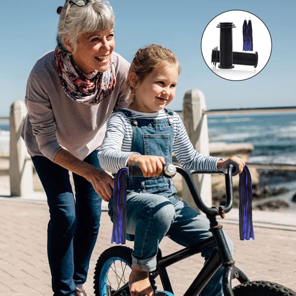 CYKELSTYRGREB SORTE GREB MED BLÅ FRYNSER