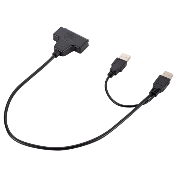 USB 2.0-adapter för 2,5-tums och 3,5-tums SATA-diskar, kabeladapter för SSD-disk