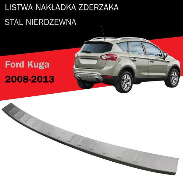 Bagklapbeklædning, rustfrit stål, krom, Ford Kuga SUV 5D 2008-2013