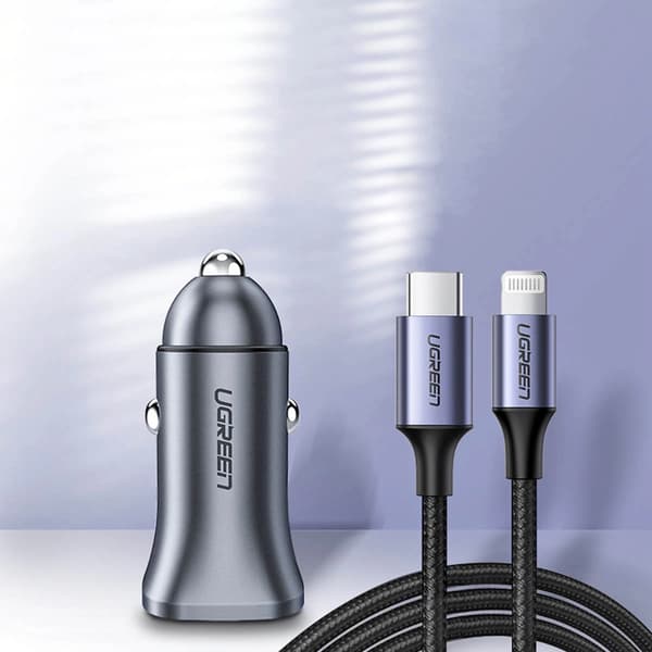 Ugreen CD130 USB-A / USB-C 30W Autolaturi - Harmaa