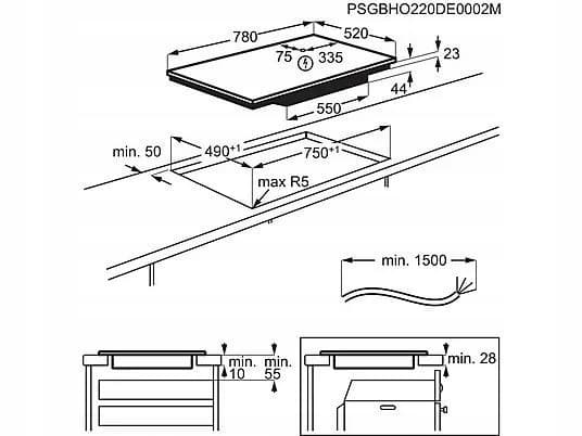 Electrolux EIV83443CT induktionshäll 78 cm, 4 zoner