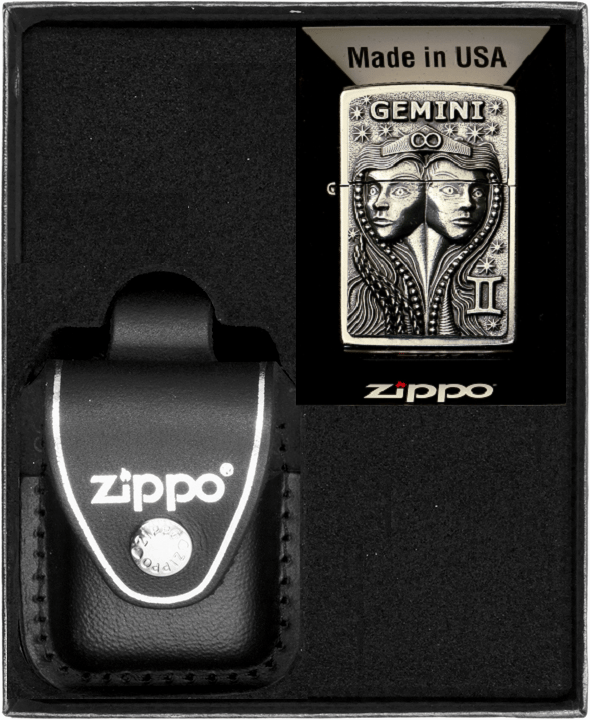 Zippo tænderbrinter zodiak tvillinger gave nr. 3