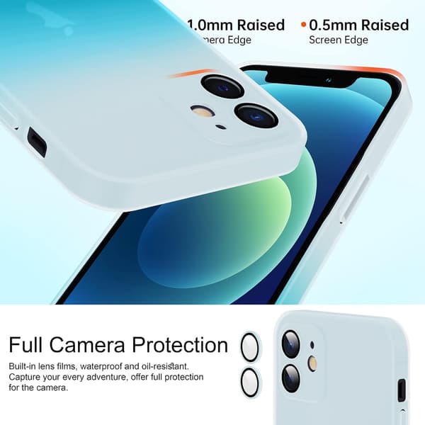 APPLE IPHONE 12 ETUI BLÅ OMBRE + VEDHÆNG A2172