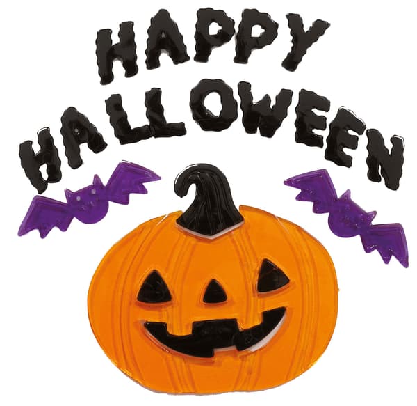 Glad Halloween Pumpa geelisarja ikkunakoristeeksi