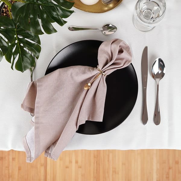 Servietringe metal guld bestik 4 cm 4 stk