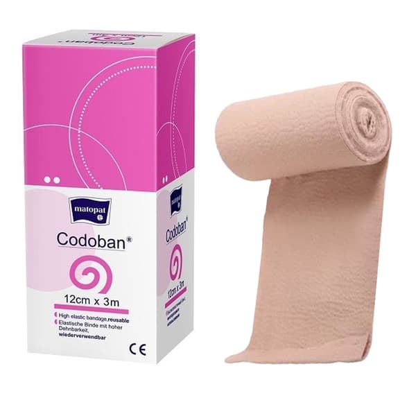 Kompressionsbandage 12cm x 3m elastiskt återanvändbart Codoban 1 st