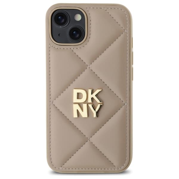 DKNY DKHCP14SPQDSLE iPhone 14 6.1 Beige Quiltet Stack Logo