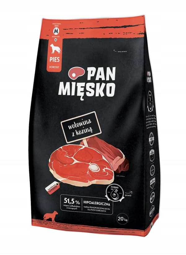 Tørfoder til hunde Mr. Meat Oksekød med ged M 20 kg