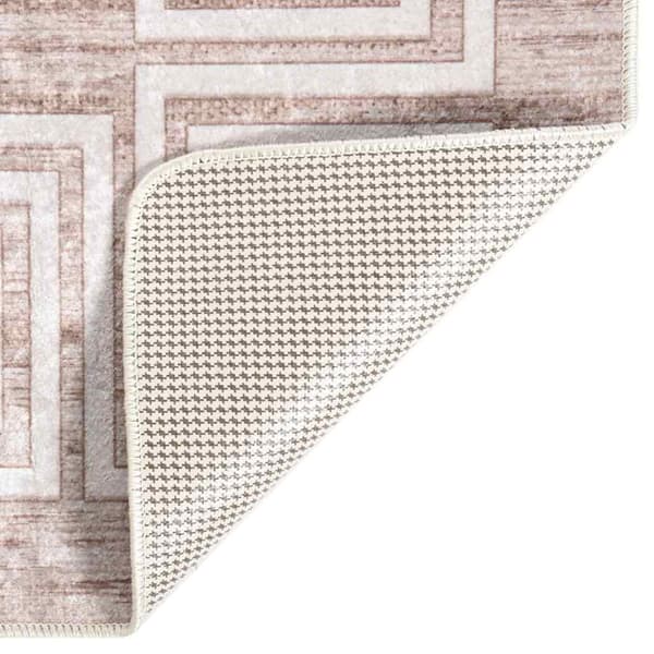 vidaXL vaskbart tæppe, 190x300 cm, beige, skridsikkert