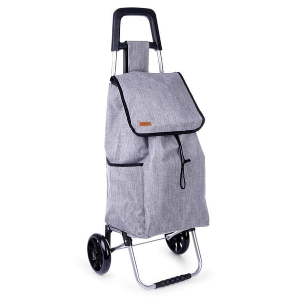 Ostoskärry kassilla, harmaa, 40 l