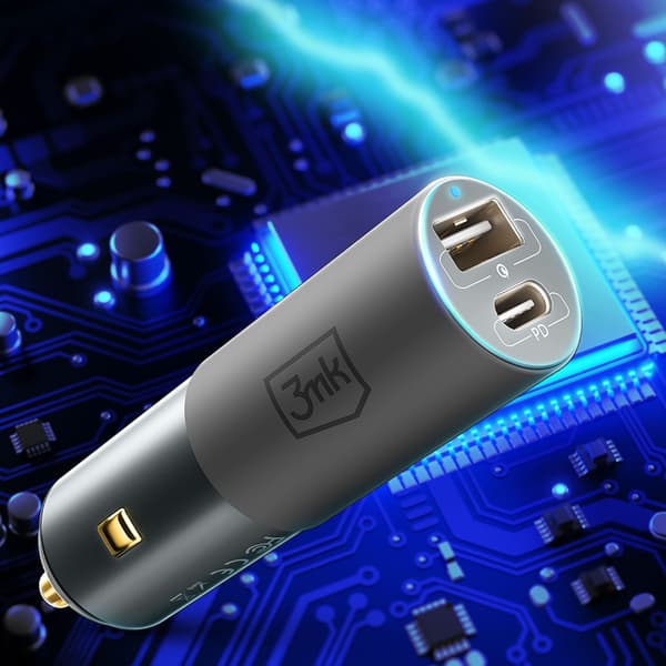 Tillbehör - 3mk Hyper Billaddare 100W PD QC PPS USB 1A1C Silver/Grå