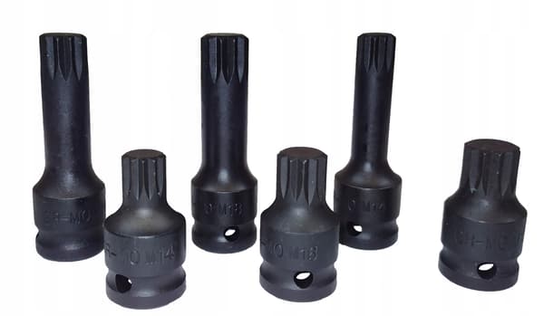 Slagbitsar spline 1/2 M14 M16 M18 nav 6 delar