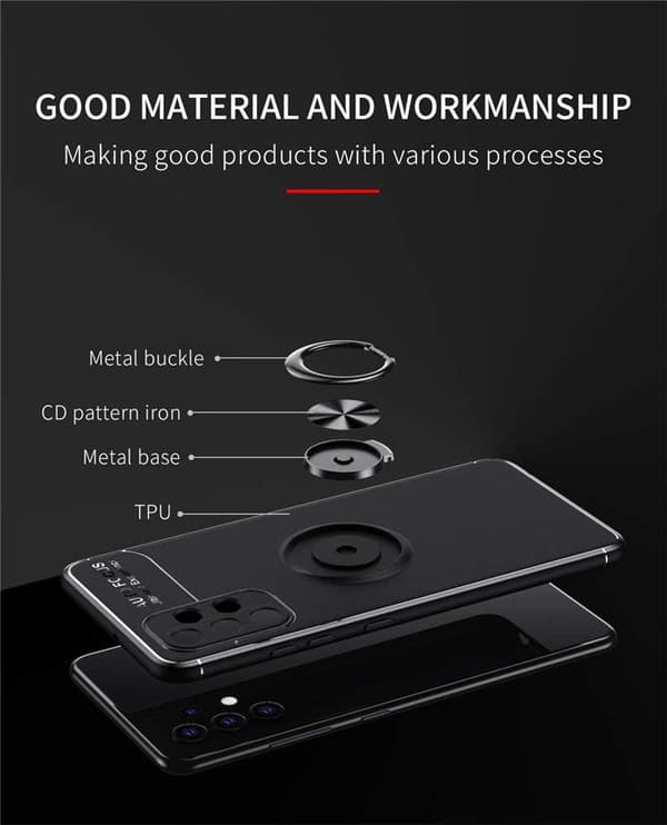 ETUI TIL SAMSUNG GALAXY A32 4G SORT SILIKONE BAGSIDER + RING