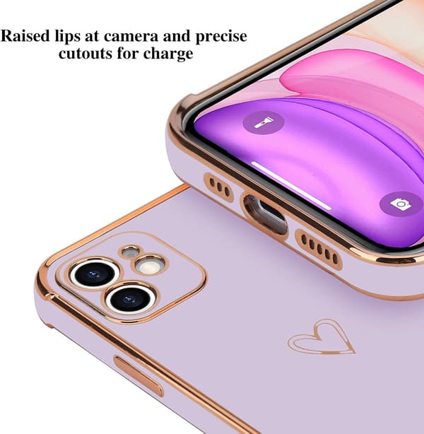 APPLE IPHONE 11 PRO SILIKONSKAL LILA BAKSIDAN GULDRAM
